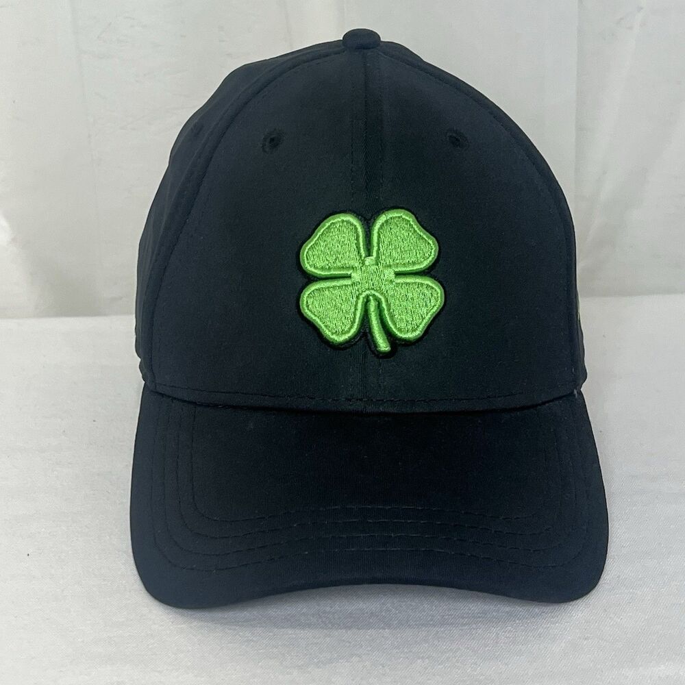 Black Clover Live Lucky Flexfit Cap Hat Black Green Clover Shamrock XXL